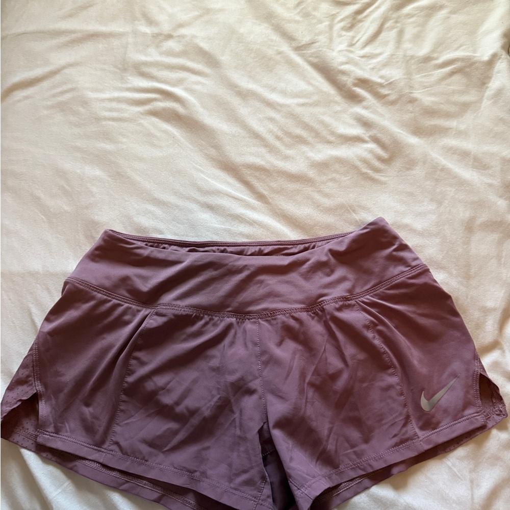 Nike Women's Mauve Athletic Running Shorts with Reflective Swoosh